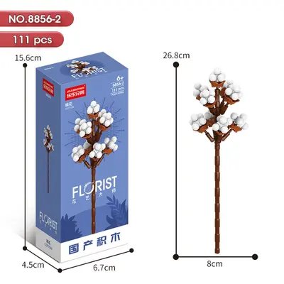 Building block flower educational puzzle children assembly toy bouquet decoration model girl puzzle rose gift - 8