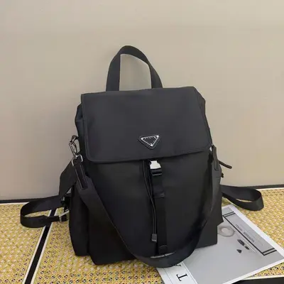 Pujia 2026 Ultra-Light Nylon Crossbody Backpack with Leather Trim - 3