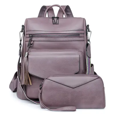 Grenzüberschreitender PU Damen Winter neu Europa und Amerika Retro vielseitiger Rucksack Damen hochwertig zweifarbiger Quasten Rucksack Großhandel - 10