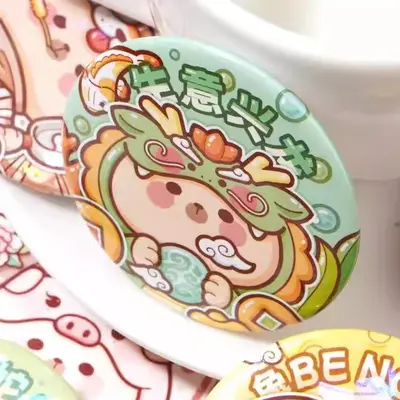 Zodiac Bear Badge for Kids, Mochi Milk Cup Design Brooch - 5