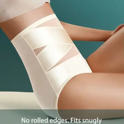 High-Waist Body Shaping Pants, Cross Bandage Tummy Control, Hip Lifting