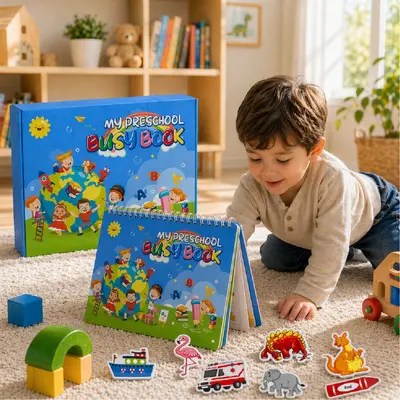 Sessiz Kitap Çocuk Meşgul Kitabı Yapıştırma Kitabı - 4