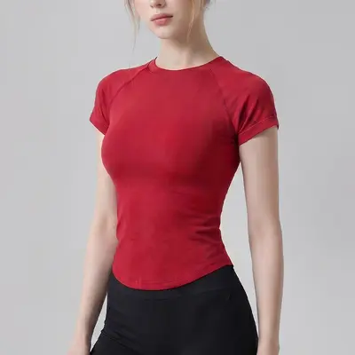 Women's Seamless Yoga Short-Sleeve Top, Breathable, Quick-Dry - 12