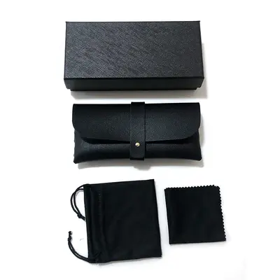 Bulk spot anti-stress eyeglass case leather case sunglasses case eyewear packaging box accessories mirror cloth EVA eyeglass case