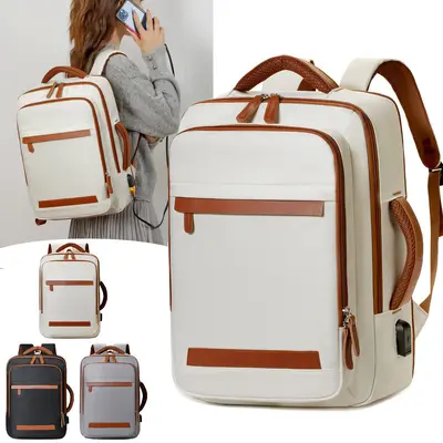 Expandable Large Capacity Unisex Business Backpack with Laptop Compartment