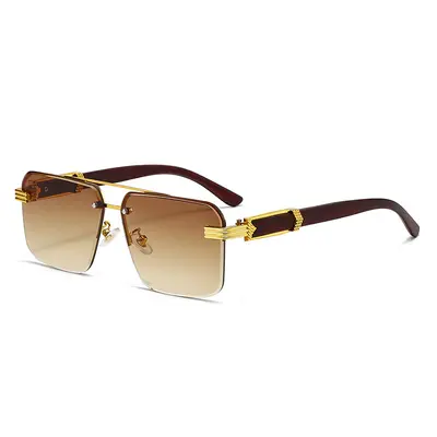 Men's Oversized Frameless Driving Sunglasses - 8
