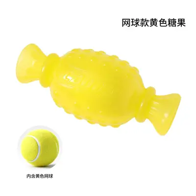 Glowing Dog Toy Candy Tennis Ball, Rubber Chew Toy