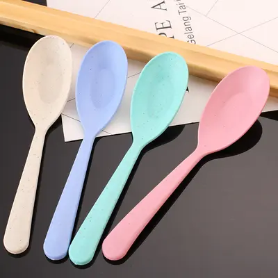 Wheat Straw Spoon Children Rice Spoon Soup Spoon Street Stall 2 Yuan Store Advertising Promotion Small Gifts Gifts Wholesale