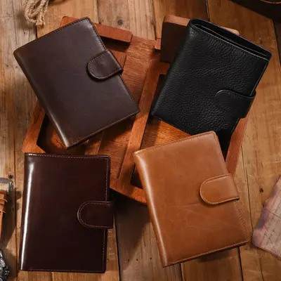 Vintage RFID-Blocking Cowhide Men's Short Wallet