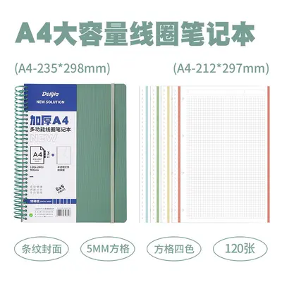 Deli Jiada Student Notebook, Tearable with Dividers, Subject-Divided Ruled, A4 and A5 Spir - 13