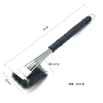 Stainless steel barbecue brush with copper wire bristles for grill cleaning - 12