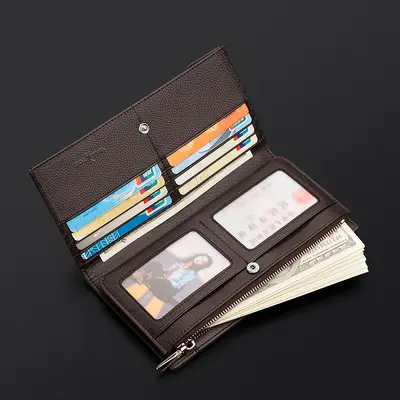 Herrenbrieftasche aus echtem Rindsleder mit RFID-Schutz, 24 Kartenfächer - 3