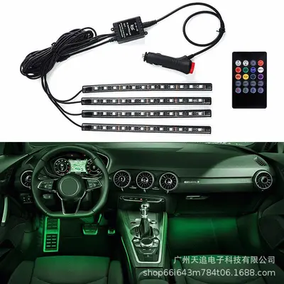 Tianzhu araba ayak bölmesi ortam ışığı modifikasyonu araba APP sınır ötesi popüler araç içi cep telefonu Bluetooth atmosfer ışığı LED ışık