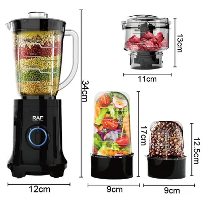 Grenzüberschreitender Mixer 4in1 Entsafter RAF Multifunktions-Smoothie-Mixer Entsafter Schleif-Beikost-Fleischwolf Küchenmaschine