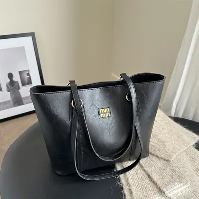 Große Damen-Tote-Bag aus PU im Retro-Stil - 2
