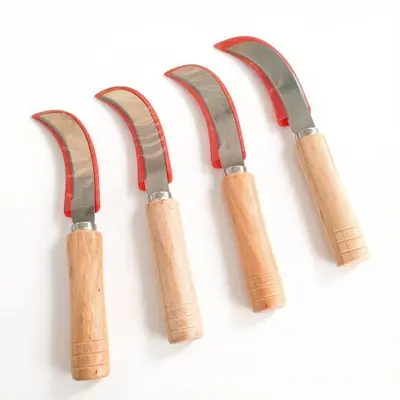 Curved Banana Knife with Wooden Handle
