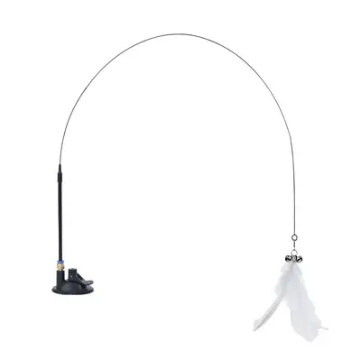 Suction Cup Cat Toy with Spring Feather Teaser, Five Colors - 9