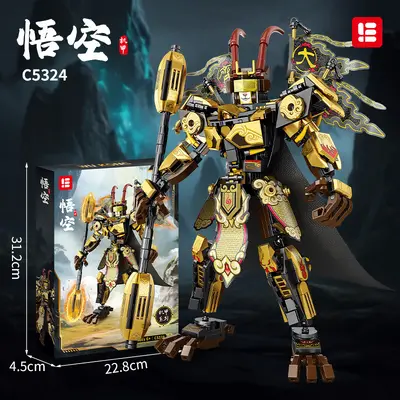 Sun Wukong yapı taşı mecha modeli, Jingubang altın değnek, eğitici oyuncak - 10