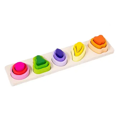 Şekil beş set sütun geometrisi eşleşen oyuncaklar Montessori 0-3 yaş arası çocuk öğretim yardımcıları ahşap oyuncaklar erken eğitim yapı taşları sınır ötesi