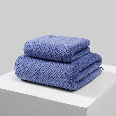 Antibacterial Thickened Large Bath Towel 90*170 Pineapple Grids Bath Towel Absorbent Home Face Towel Coral Velvet Towel Cross-border Wholesale - 12