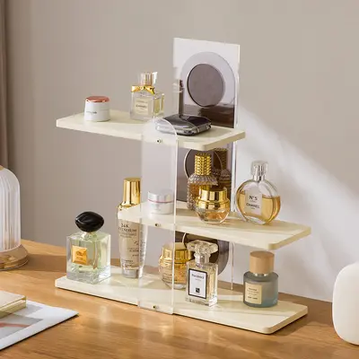 Kosmetik-Aufbewahrungsbox, Acryl-Schreibtisch, hochwertige Frisiertisch-Aufbewahrungsregal, Hautpflege-Produktlagerung, Lotionen-Präsentationsregal