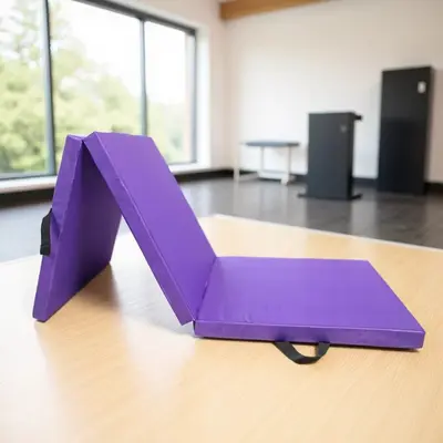 Katlanabilir Deri Yoga Minderi, Kaymaz Ev Tipi Fitness Matı - 3