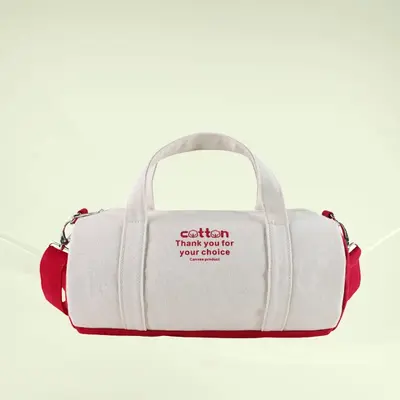 Segeltuch-Reisetasche, Einschulter-Umhängetasche, Zylinderform - 2