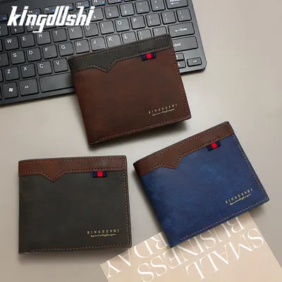Men's Short Wallet, Multi-Card Slots, Zipper Coin Compartment - 2