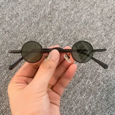 Men's Round Retro Mini-Lens Sunglasses, Small Frame - 8