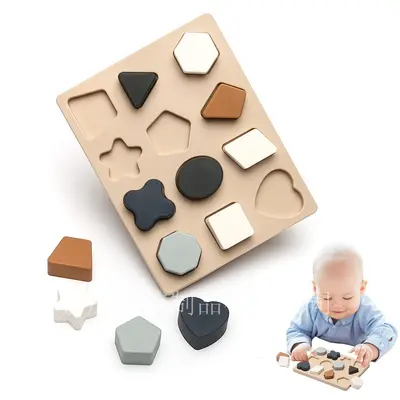 Gıda Sınıfı Silikon Çocuk Eğitici Yapboz Isırgaç Montessori Oyuncak