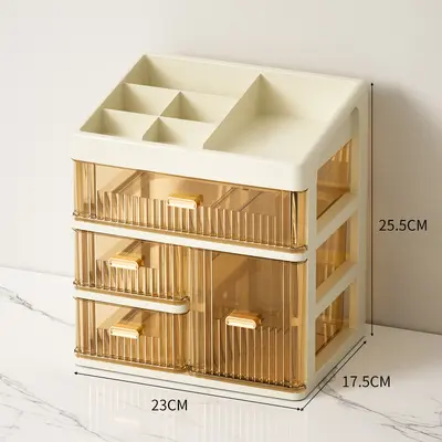 Desktop storage box with drawers dustproof stationery organizer - 8