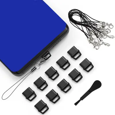 Telefon Toz Koruma Tıpası Seti USB C Toz Koruma Tıpası Kapağı, Askı İpi ve Temizleme Fırçası Seti Şarj Portu Temizleyici - 2