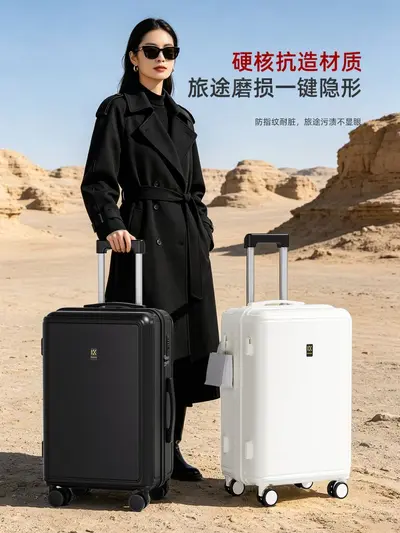 Large Capacity Silent Wheel Combination Lock Trolley Suitcase - 1