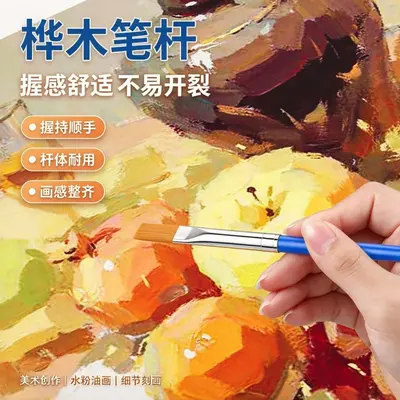 Sanat fırça seti, düz ve sivri uçlar