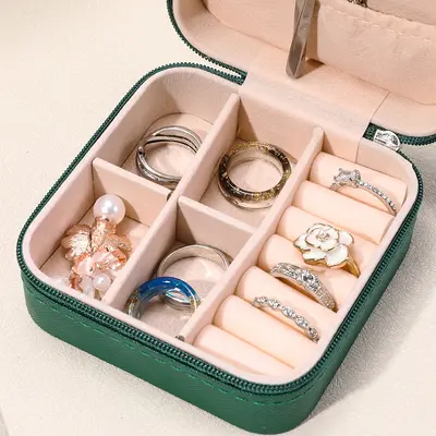 Travel storage jewelry box for girls, portable storage earring jewelry box, compact European jewelry box, ring box