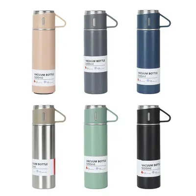 304 Stainless Steel Thermos Cup Set with Three Lids, Gift Box