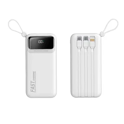 3C Sertifikalı Hızlı Şarjlı Powerbank, Dahili Kablo, Taşınabilir - 7