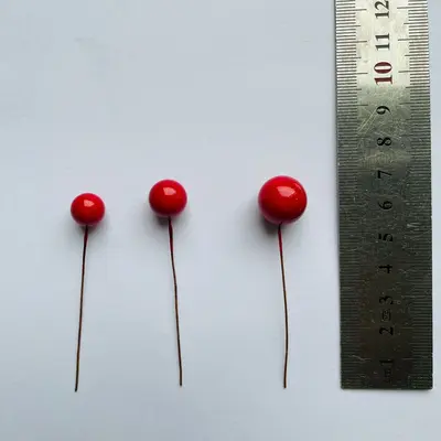 Noel yapay kırmızı köpük meyve, küçük yuvarlak DIY çelenk aksesuarı