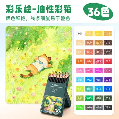 Touchmark彩铅72色套装水溶性油性不易断铅美术绘画原木彩铅套装 - 8