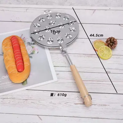 Household Oval Waffle Pan, Egg Waffle Baking Pan for Gas Stoves - 7