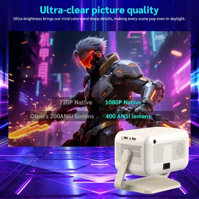 1080P Auto Focus Portable Smart Projector Android Home Theater Cross-border Best-selling High Definition 400 Lumens