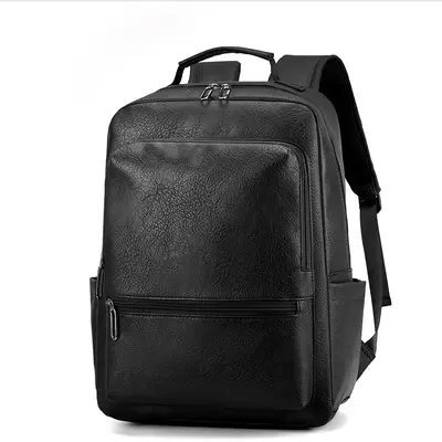 Men's Business Backpack, PU Leather, Laptop Compartment - 7