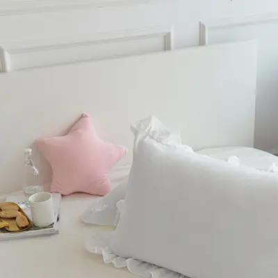 Saten Fırfırlı Yastık Kılıfı, Düz Renk, Tek ve Çift Kişilik