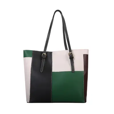 Korean-Style Color Block Large Capacity Women's Tote Bag - 5