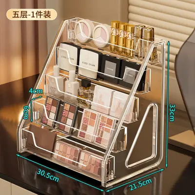 Clear cosmetics storage box, multi-layer, tiered rack - 9