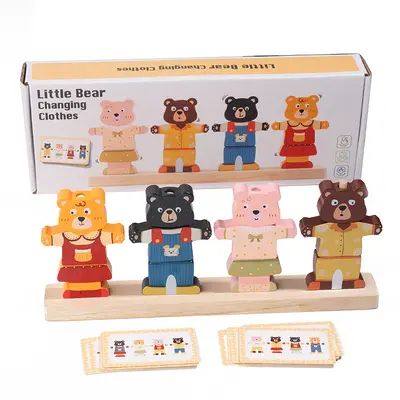 Holz-Bär Anziehspiel Perlenkette Lernspielzeug - 7