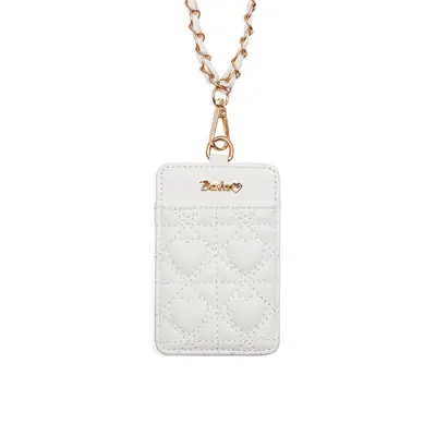 Heart Quilted Passport Holder with Chain Card Case for Women - 11