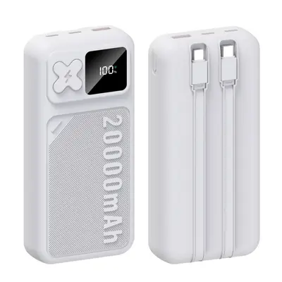 20000mAh 3C Sertifikalı Yüksek Kapasiteli Hızlı Şarj Powerbank Yeni Model Dahili Kablolu Çapraz Sınır Özel Sipariş