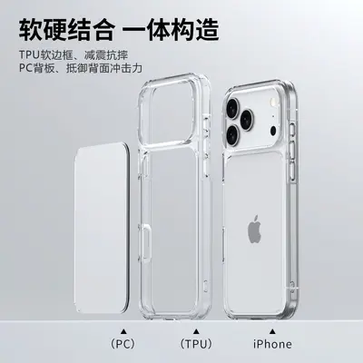 适用苹果17promax手机壳透明新款17pro保护套大孔高透防摔17air壳 - 4
