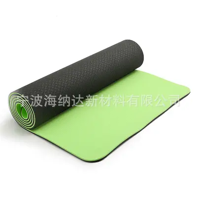 厂家批发 电商款单色双色tpe纯色瑜伽垫健身垫环保